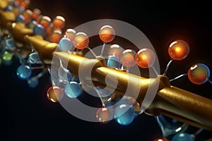 Vivid 3D illustration of the electron transport chain in mitochondria