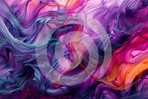 Vivid abstract liquid colorants creating wavy patterns in motion photo