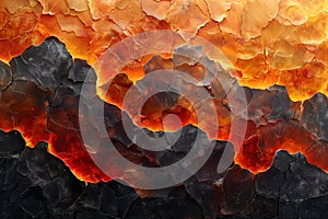 Vivid abstract of molten lava and cooling rocks natural wallpaper background