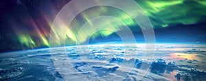 Vivid auroras from space Earths natural defense against solar winds a spectacle of geomagnetic phenomena