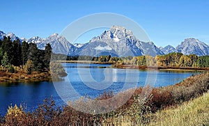 Vivid Autumn Jenny Lake in Grand Tetons Wyoming