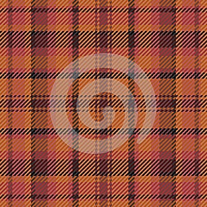 Vivid background fabric texture, window textile plaid seamless. Apartment pattern vector tartan check in orange and red colors