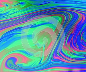 Vivid blue, green and red swirling trippy, psychedelic abstract