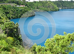 Vivid blue lake