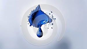 Vivid blue paint in the shape of an eye and a teardrop