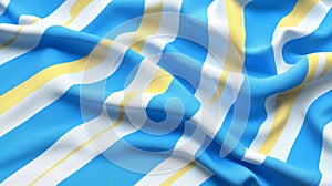 Vivid blue and yellow striped fabric, a burst of color texture blue