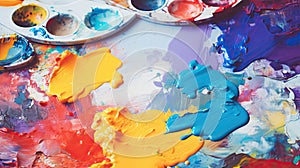 Vivid Brush Strokes: Colorful Abstract Palette with Textured Patterns
