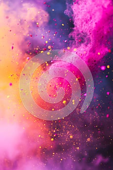 Vivid Burst of Powder Pigment Explosion Capturing a Celebration of Color