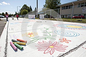 Vivid chalk on white background
