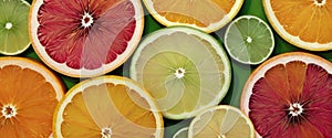 Vivid Citrus Fruit Slices Background