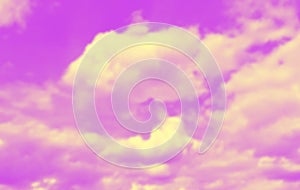 Vivid Colored Aesthetic Sky Background. Realistic Vector Clouds