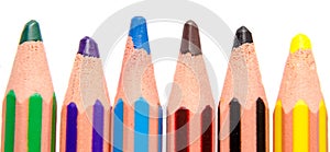 Vivid colored crayons, pens