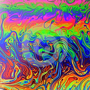 Vivid, colorful, fluid psychedelic abstract