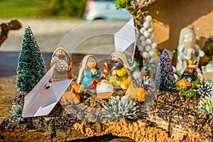vivid colors of Christmas Nativity scene