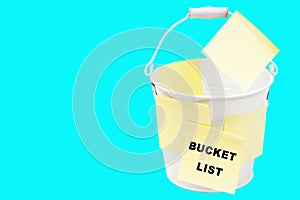 Vivid creative bucket list concept
