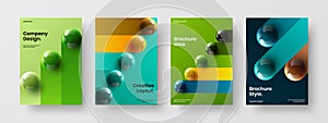 Vivid 3D spheres poster concept bundle