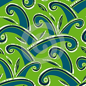 Vivid decorative abstract grass leaves pattern