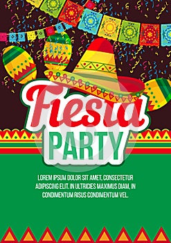 Vivid design of fiesta event poster