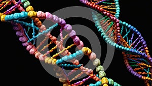 Colored Genetic Code DNA Molecule Structure. Generative AI