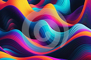 Vivid Dreamscape: Digitally Rendered AI-Generated Image with Flowing Abstract Patterns and Neon Colors
