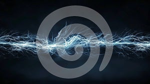 Vivid electric arc with dynamic high voltage lightning effect on black background