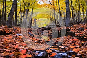 vivid foliage during fall in an undiscovered forest reserve