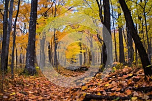 vivid foliage during fall in an undiscovered forest reserve