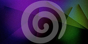 Vivid geometric shapes on grainy ultra wide pixel multicolored purple green purple dark gradient