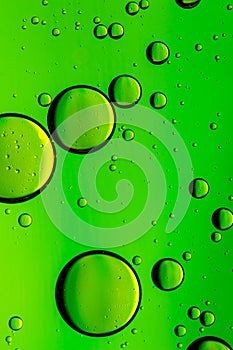 Vivid green oil and water abstract background