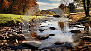 Vivid Landscapes: Serene River Scenes With Brown Trees