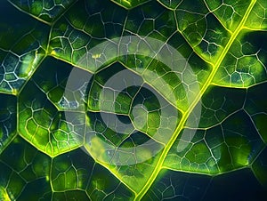 Vivid Leaf Microstructure Close-up photo