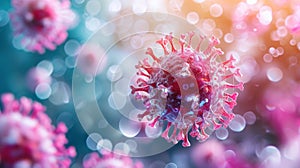 Vivid Microscopic Beauty: Artistic Renderings of Vibrant Virus Particles
