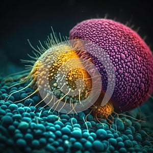 Vivid Microscopic View of Protozoa for Educational Materials.