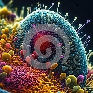Vivid Microscopic View of Protozoa for Educational Materials.