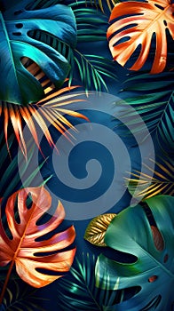 Vivid Monstera and Palm Composition