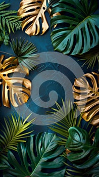 Vivid Monstera and Palm Composition