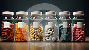 Vivid Pills in Glass Bottles