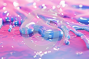 Vivid Pink and Blue Liquid Art