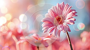 Vivid pink gerbera daisy on blurred background