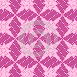 Vivid pink modern geometric pattern of stars over striped background