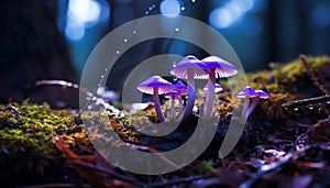 the vivid purple hues of the Amethyst Deceiver mushroom