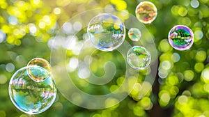 Vivid rainbow colors reflected in soap bubble creating vibrant and colorful background