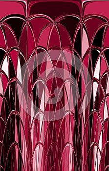 vivid red art deco style smooth curved designs