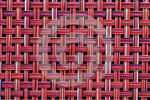 Vivid red basket weave mesh texture background