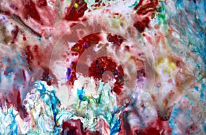Vivid red blue colors, bright pastel paint acrylic watercolor background, colorful texture