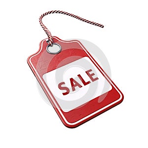 A vivid red label featuring a white counterpart boldly proclaims SALE photo