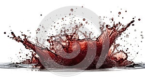 Vivid Red Liquid Splash on White Background High Speed Photography