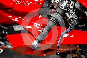 Vivid red sport bike handlebar control knobs