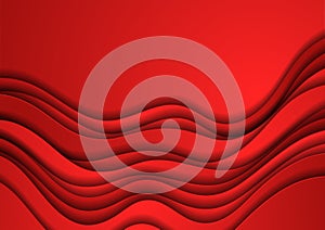 Vivid red waves minimal abstract elegant paper background