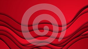 Vivid red waves minimal abstract elegant paper motion background